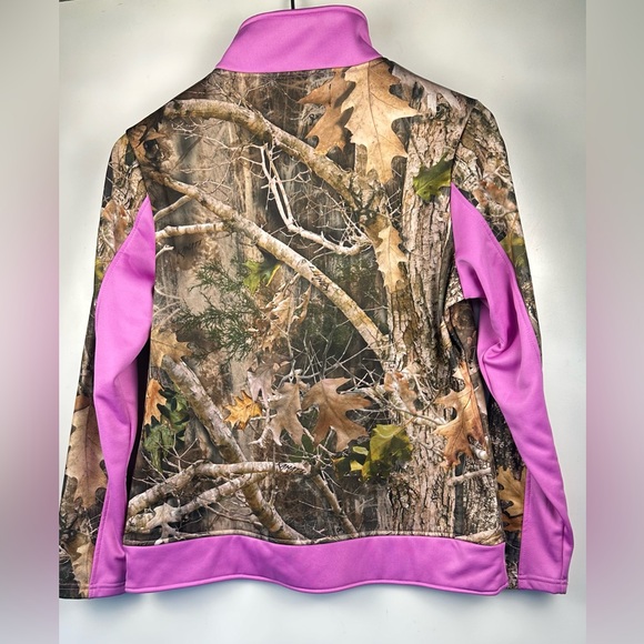 True Timber Pink Camo Hoodie Sweatshirt Women's Large 1/4 Zip True Cam - Picture 2 of 11